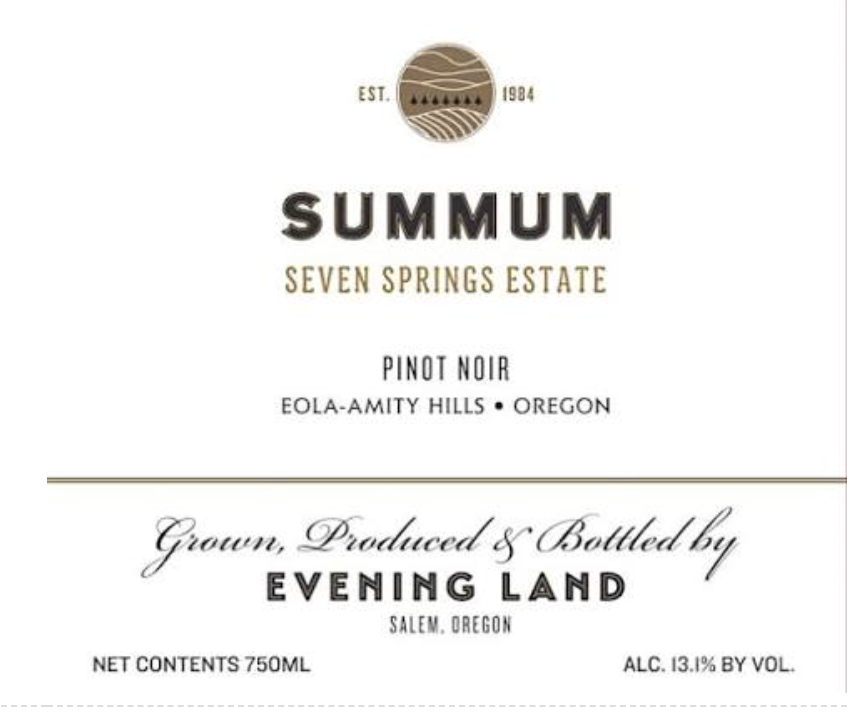 (image for) Evening Land Summun Seven Srpings Vineyard Chardonnay 2017 [Vin 92] [WAS: $220++]